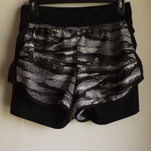 Black and white athletic shorts